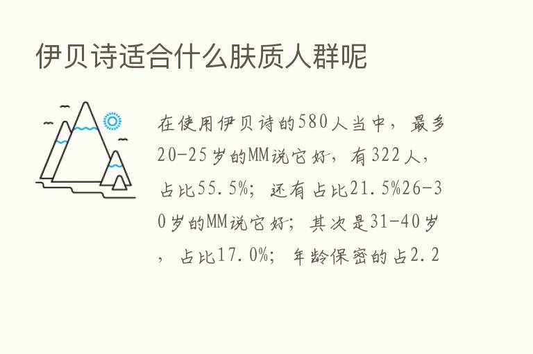 伊贝诗适合什么肤质人群呢