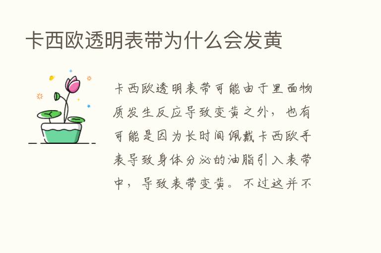 卡西欧透明表带为什么会发黄