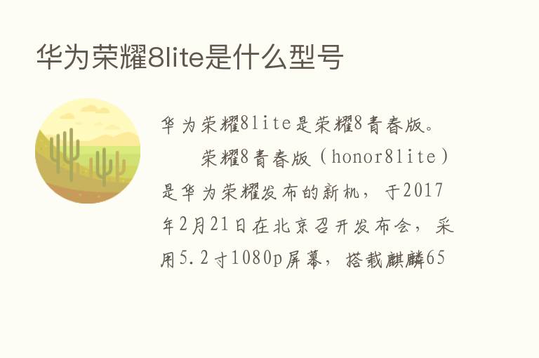 华为      8lite是什么型号