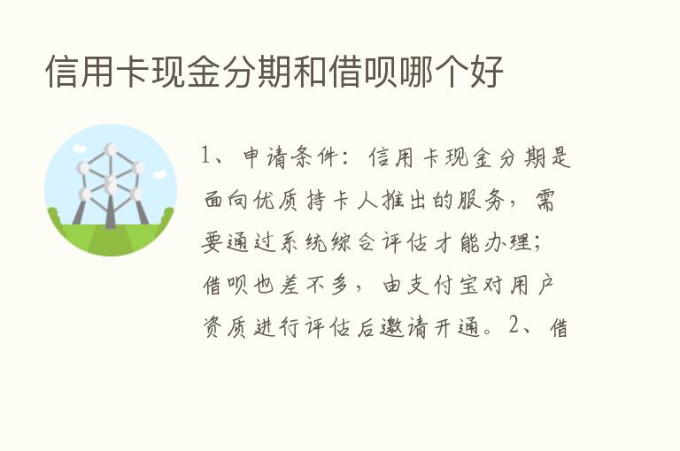 信用卡现金分期和借呗哪个好