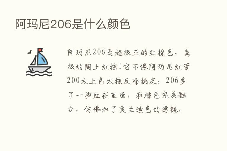 阿玛尼206是什么颜色