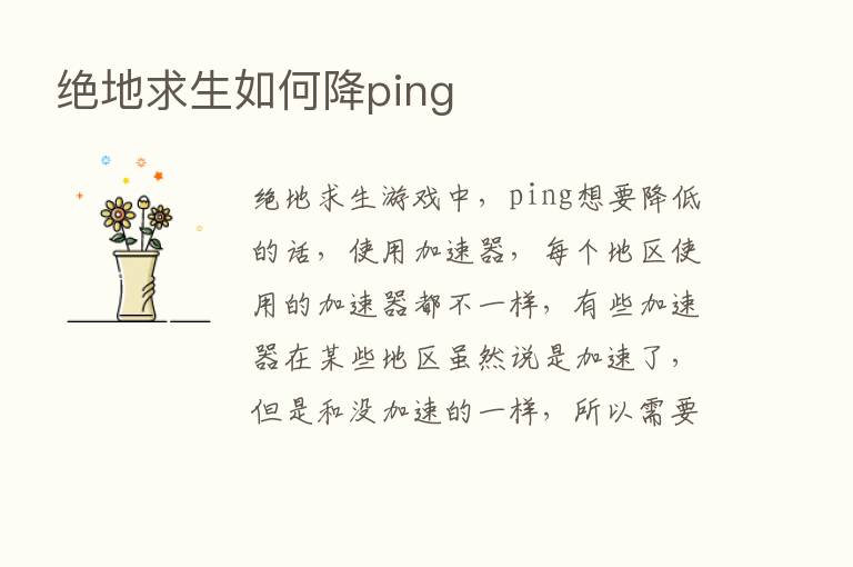 绝地求生如何降ping