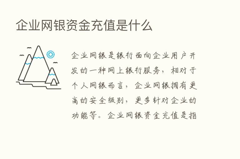 企业网银资金充值是什么