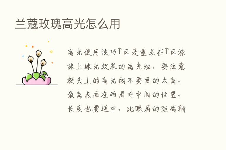 兰蔻玫瑰高光怎么用