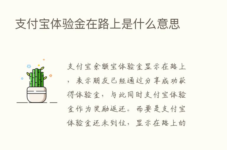 支付宝体验金在路上是什么意思