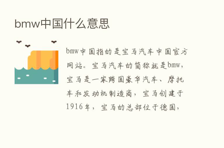 bmw中国什么意思