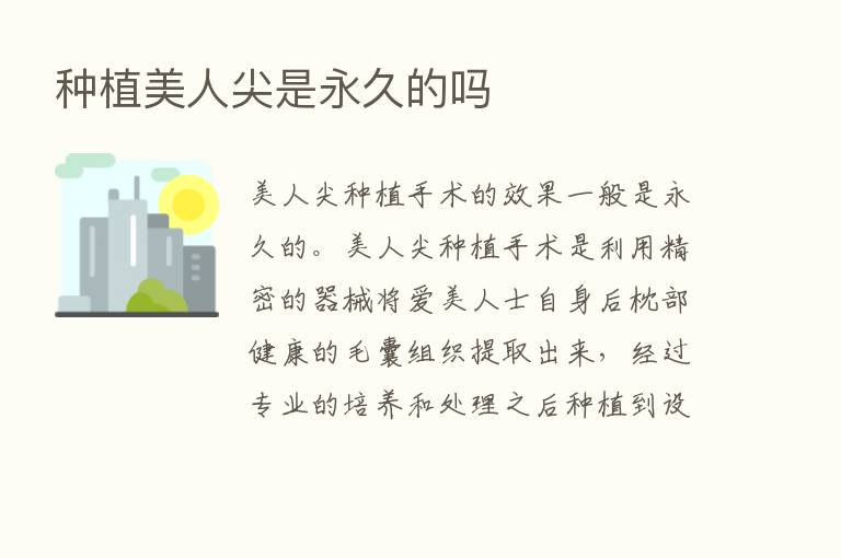 种植美人尖是永久的吗