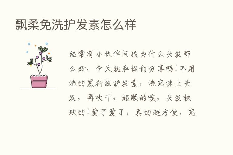 飘柔免洗护发素怎么样