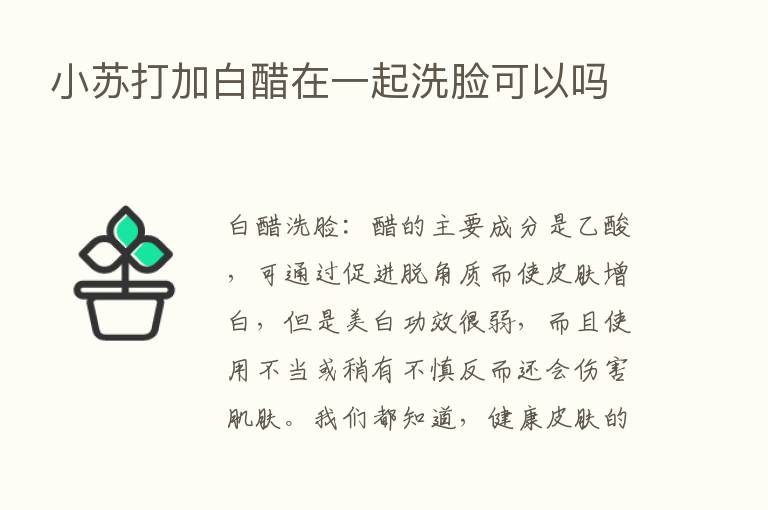 小苏打加白醋在一起洗脸可以吗