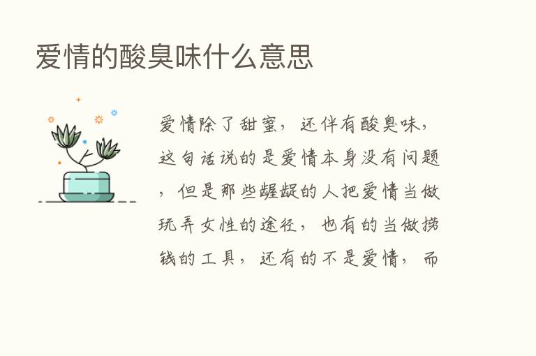 爱情的酸臭味什么意思