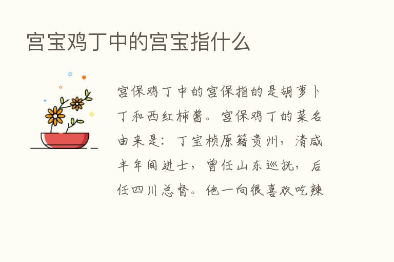 宫宝鸡丁中的宫宝指什么