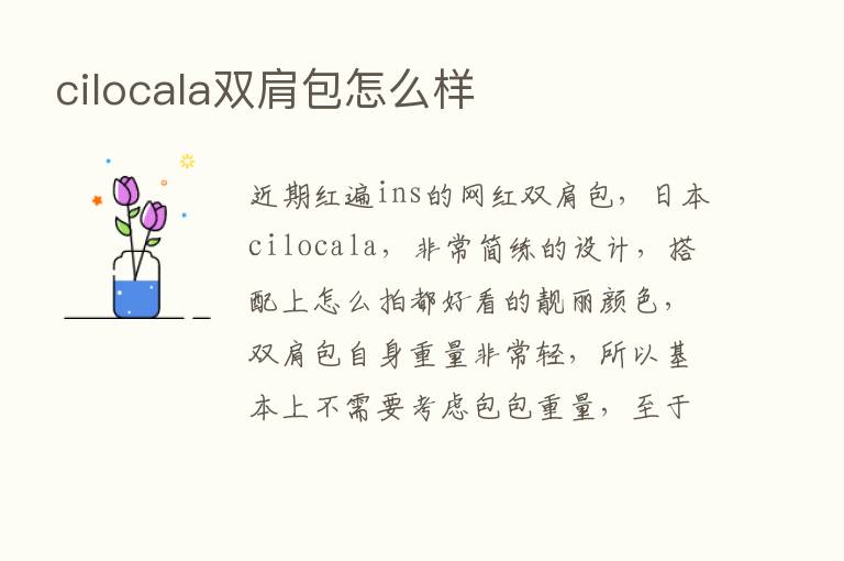 cilocala双肩包怎么样