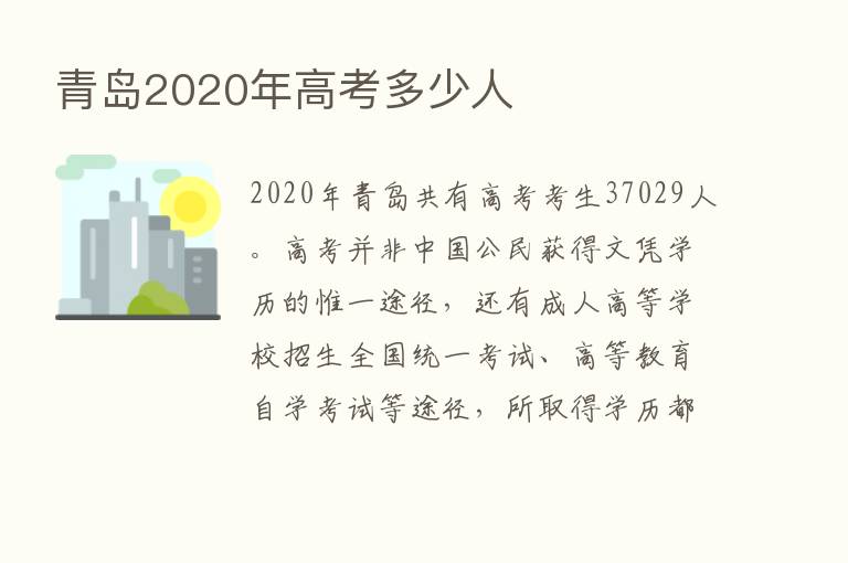 青岛2020年高考多少人