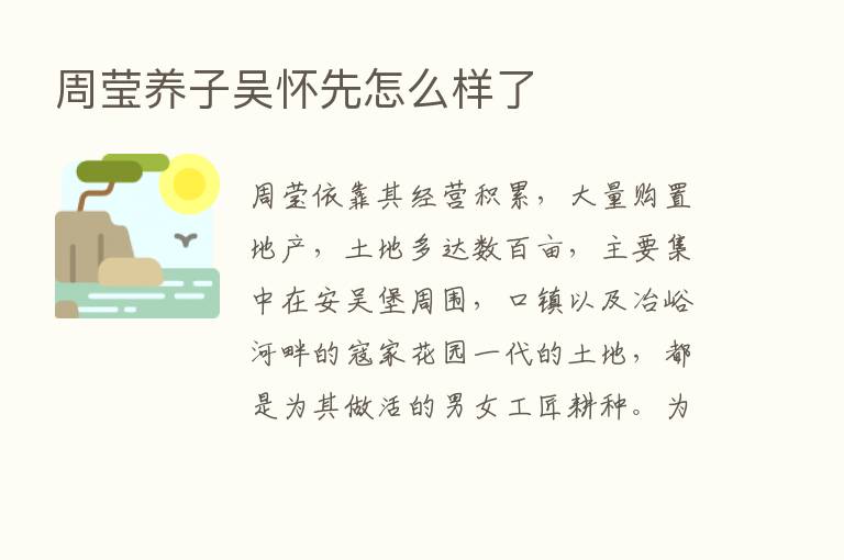 周莹养子吴怀先怎么样了