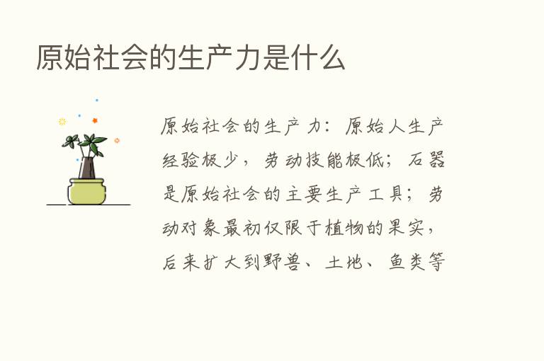 原始社会的生产力是什么