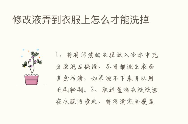 修改液弄到衣服上怎么才能洗掉