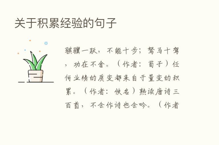 关于积累经验的句子