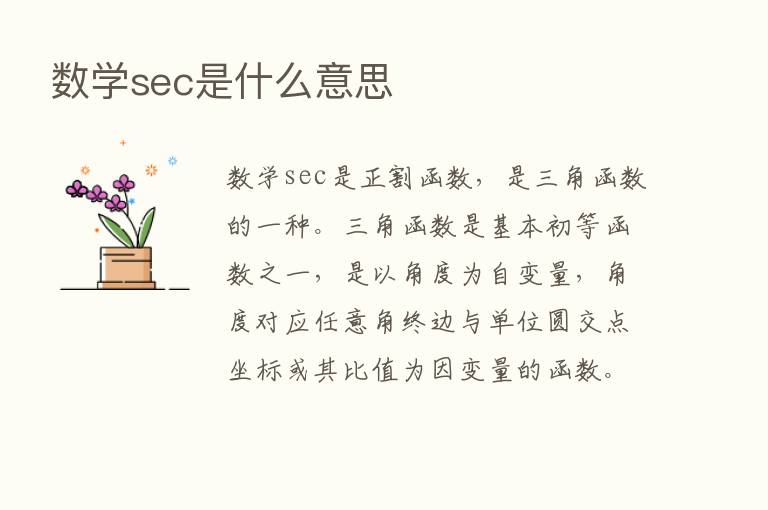 数学sec是什么意思