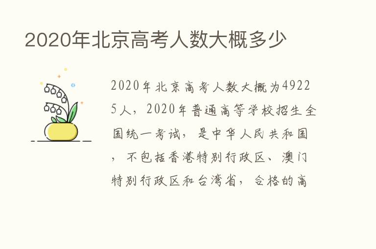 2020年北京高考人数大概多少