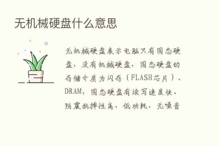 无机械硬盘什么意思