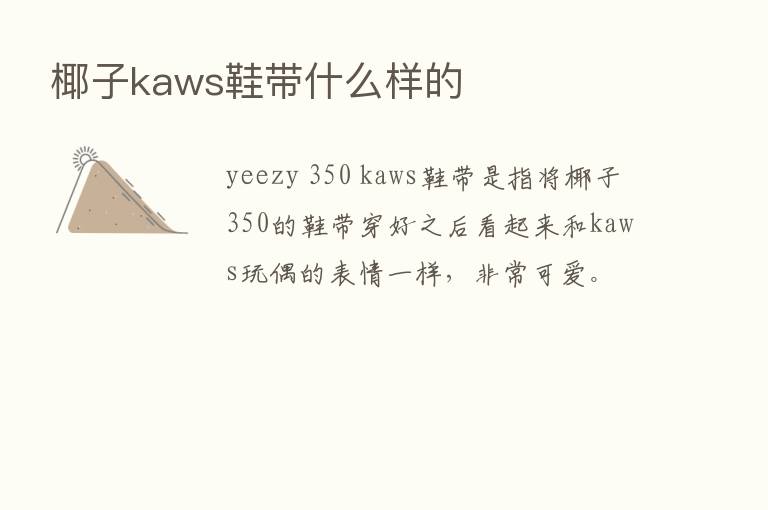 椰子kaws鞋带什么样的