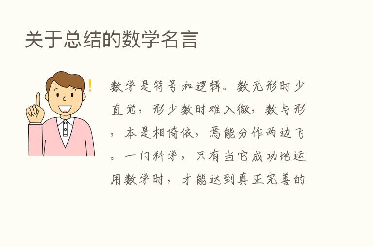 关于总结的数学名言