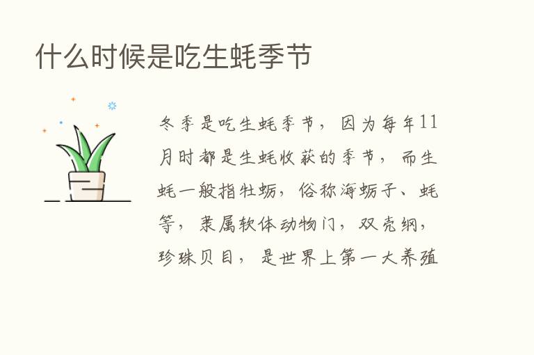 什么时候是吃生蚝季节