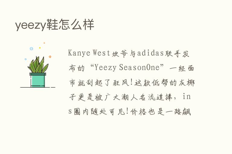 yeezy鞋怎么样