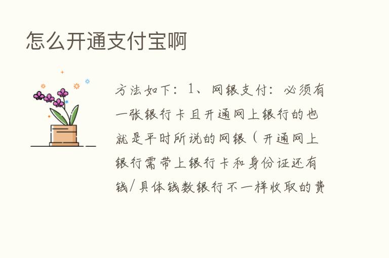 怎么开通支付宝啊