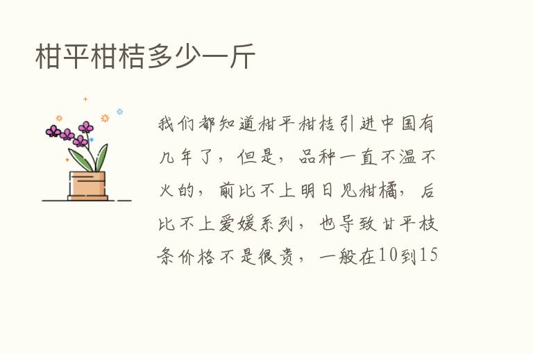 柑平柑桔多少一斤