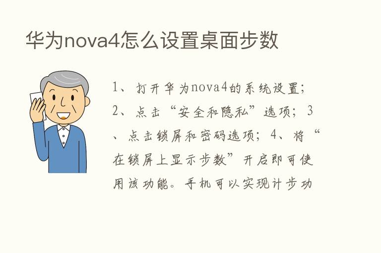 华为nova4怎么设置桌面步数