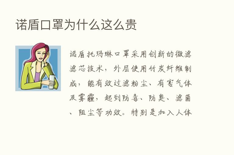 诺盾口罩为什么这么贵