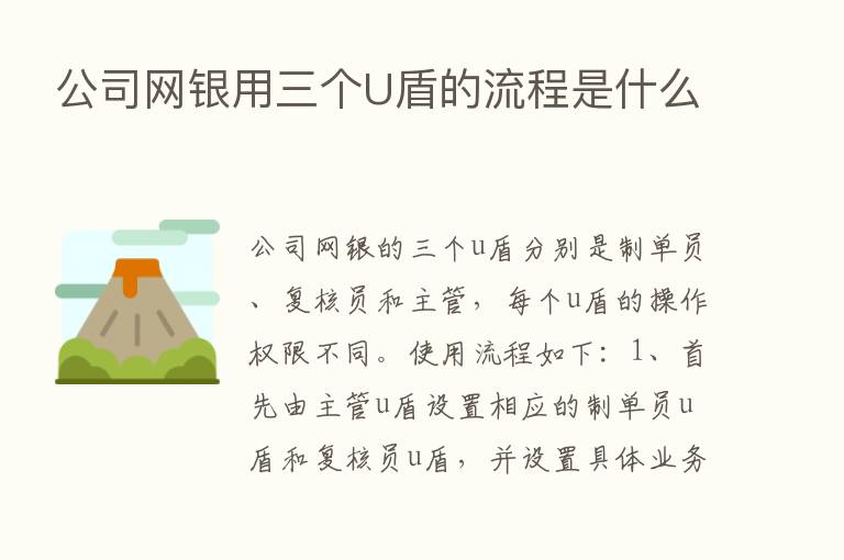 公司网银用三个U盾的流程是什么