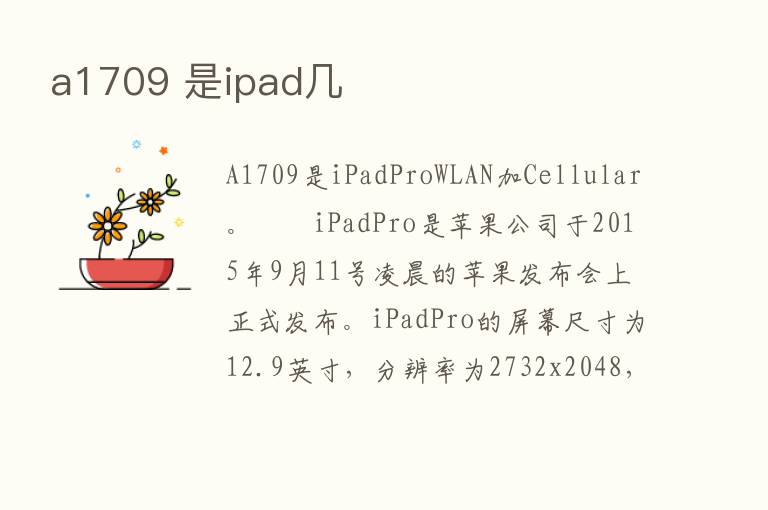 a1709 是ipad几