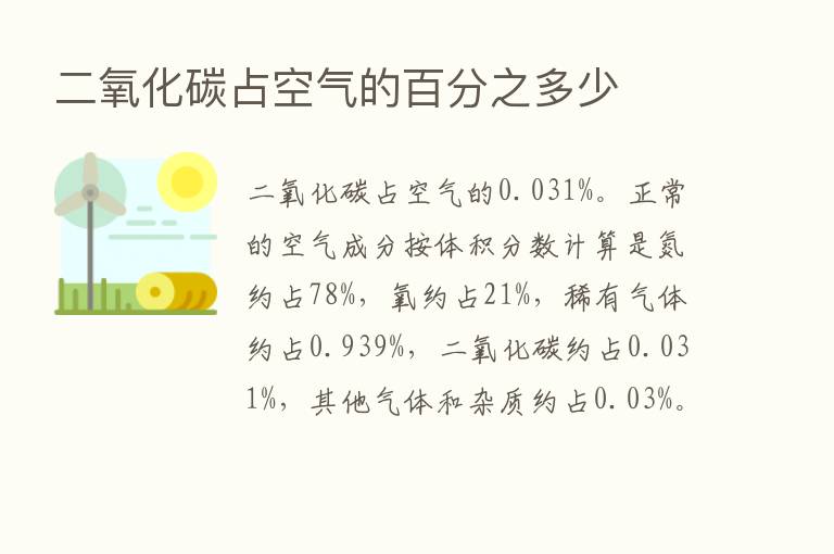 二氧化碳占空气的百分之多少