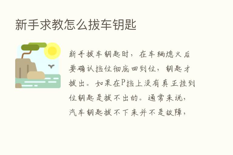 新手求教怎么拔车钥匙