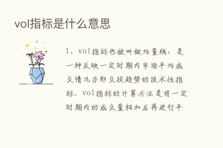 vol指标是什么意思