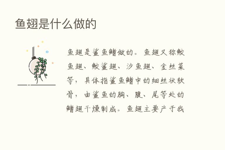 鱼翅是什么做的