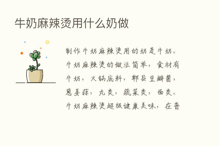 牛奶麻辣烫用什么奶做