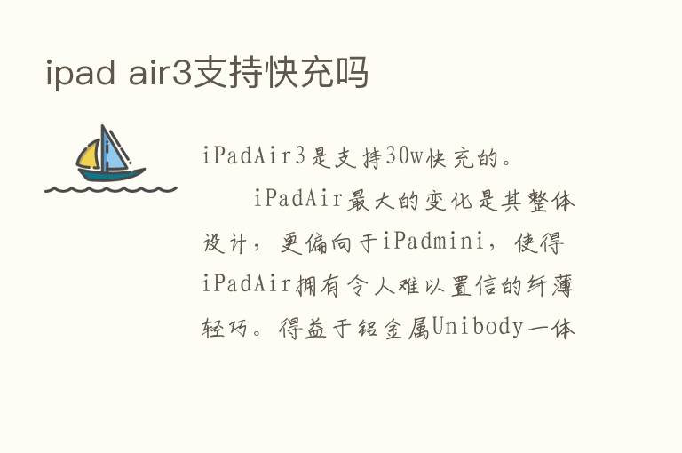 ipad air3支持快充吗