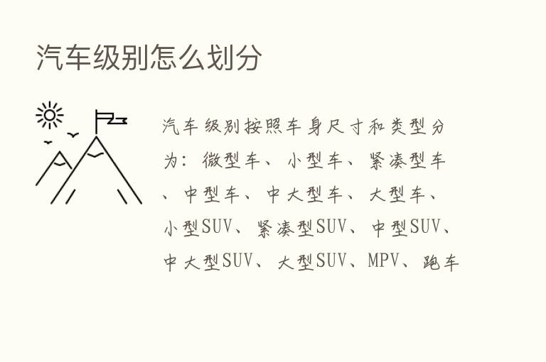 汽车级别怎么划分