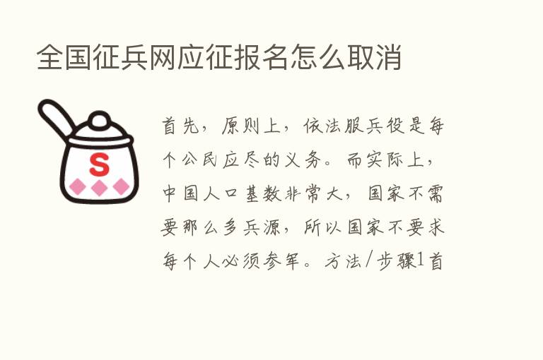 全国征兵网应征报名怎么取消