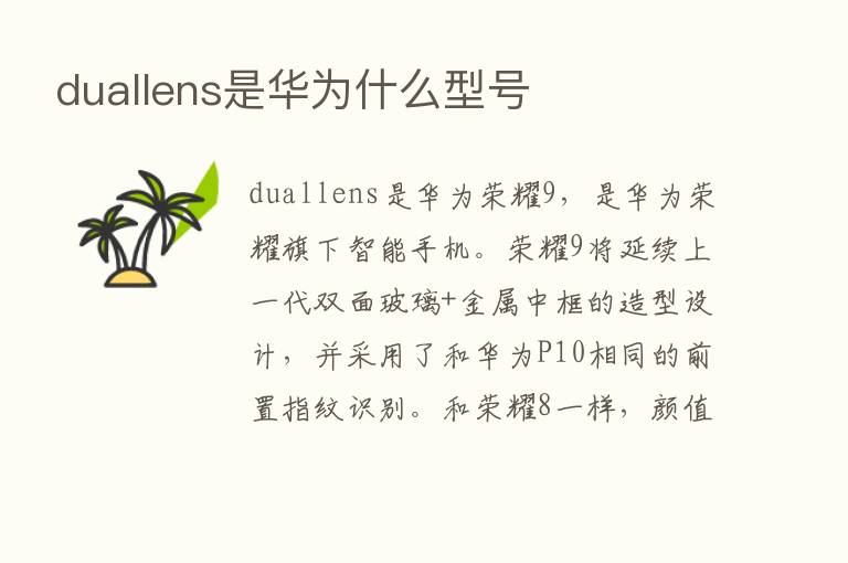 duallens是华为什么型号