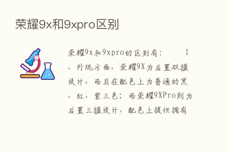       9x和9xpro区别