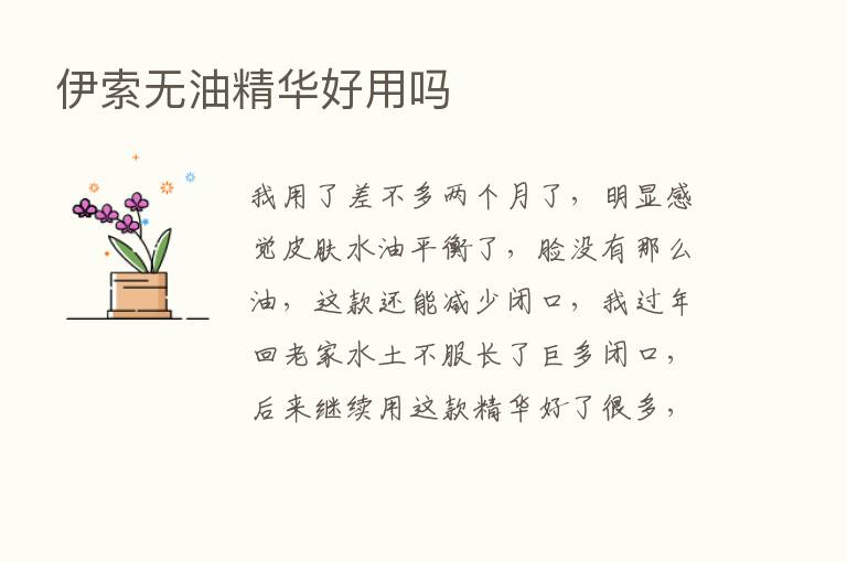 伊索无油精华好用吗