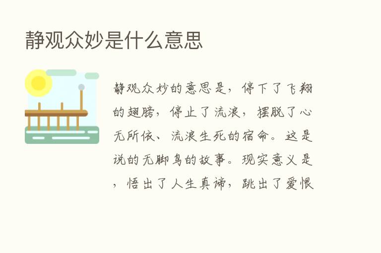 静观众妙是什么意思