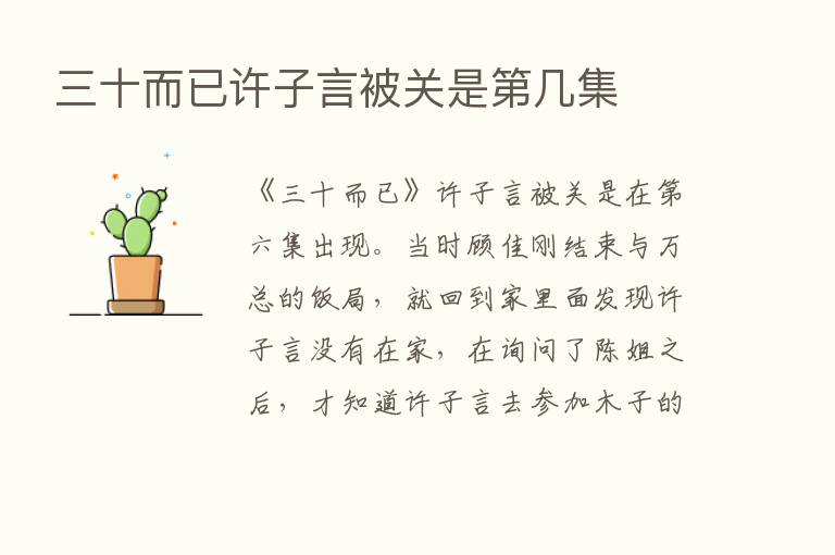 三十而已许子言被关是   几集