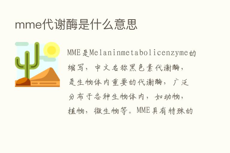 mme代谢酶是什么意思