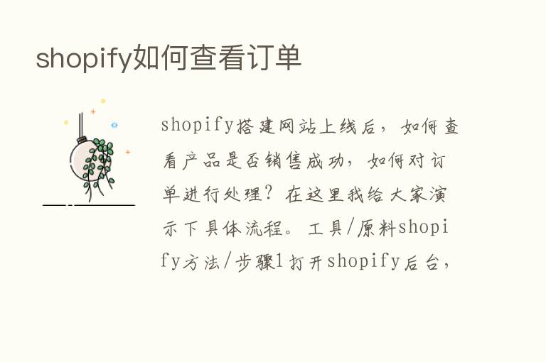 shopify如何查看订单