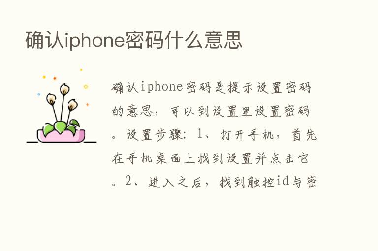 确认iphone密码什么意思